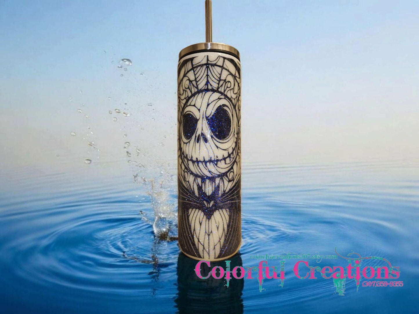 30oz Glitter Jack Glow in the Dark Tumbler WYSIWYG