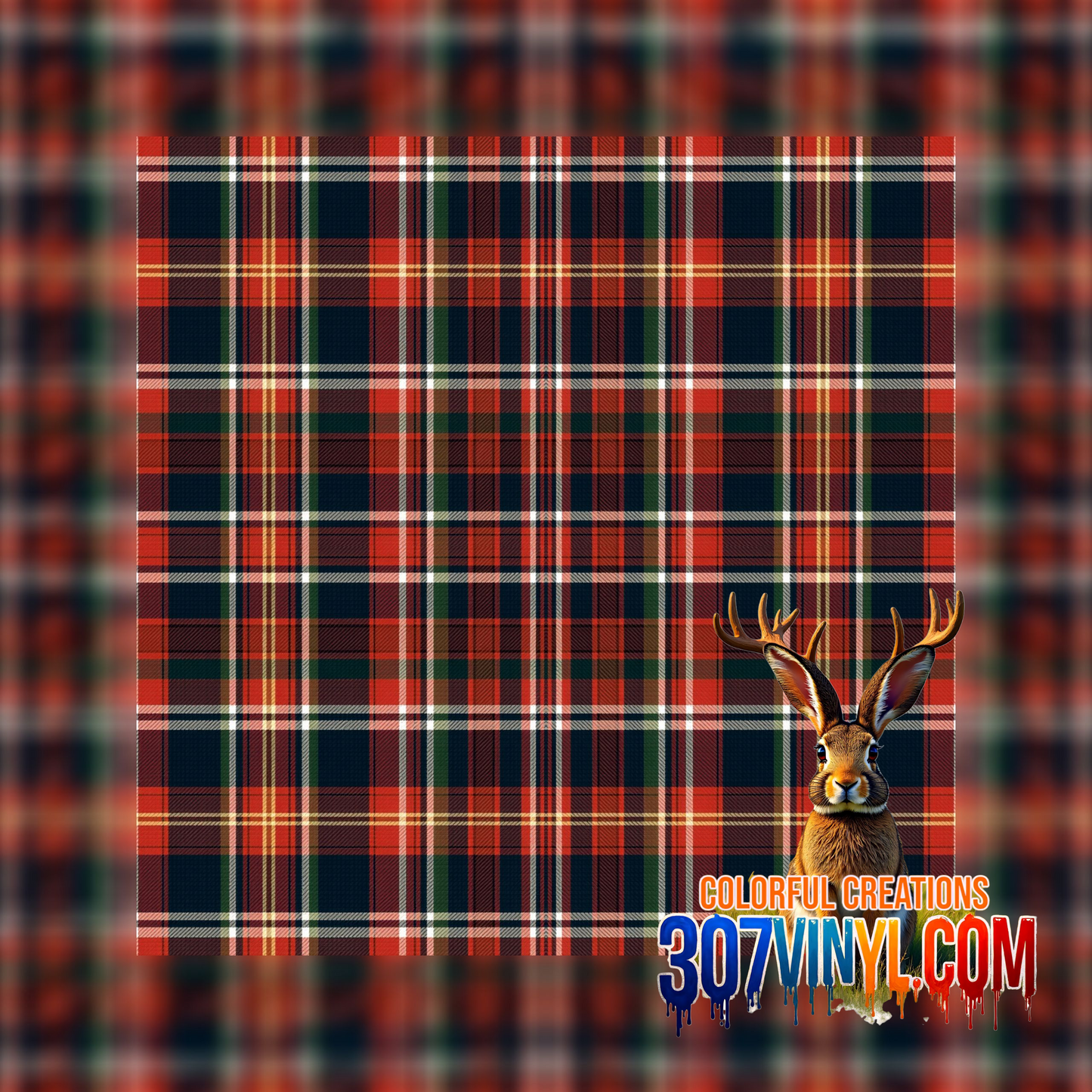 Red Plaid Pattern Vinyl