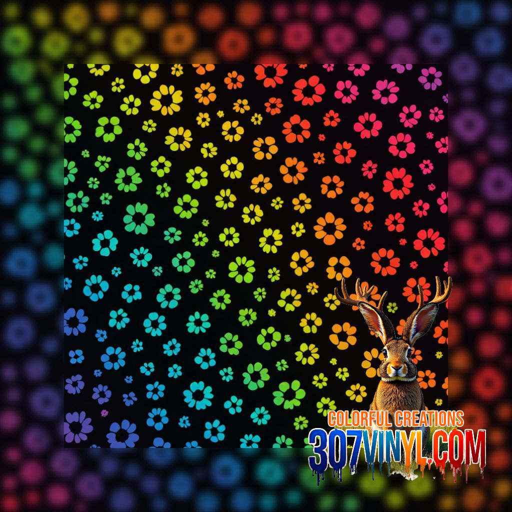 Rainbow Daisies Pattern Vinyl