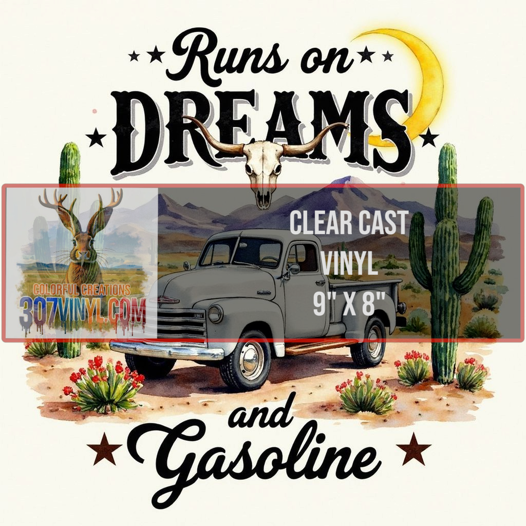 Watercolor Dreams & Gasoline Clear Cast Vinyl