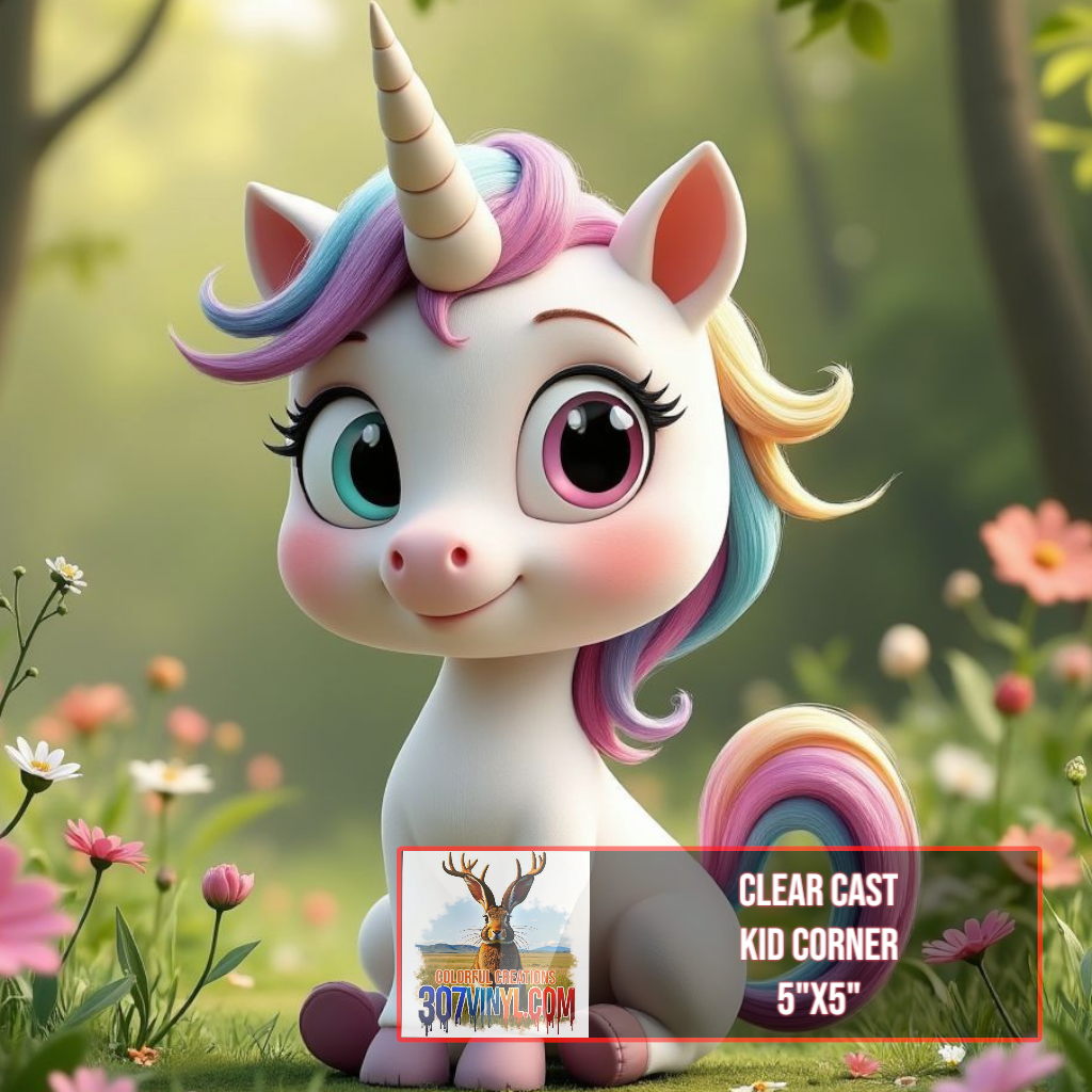 Unicorn Kids Corner Clear Cast Vinyl