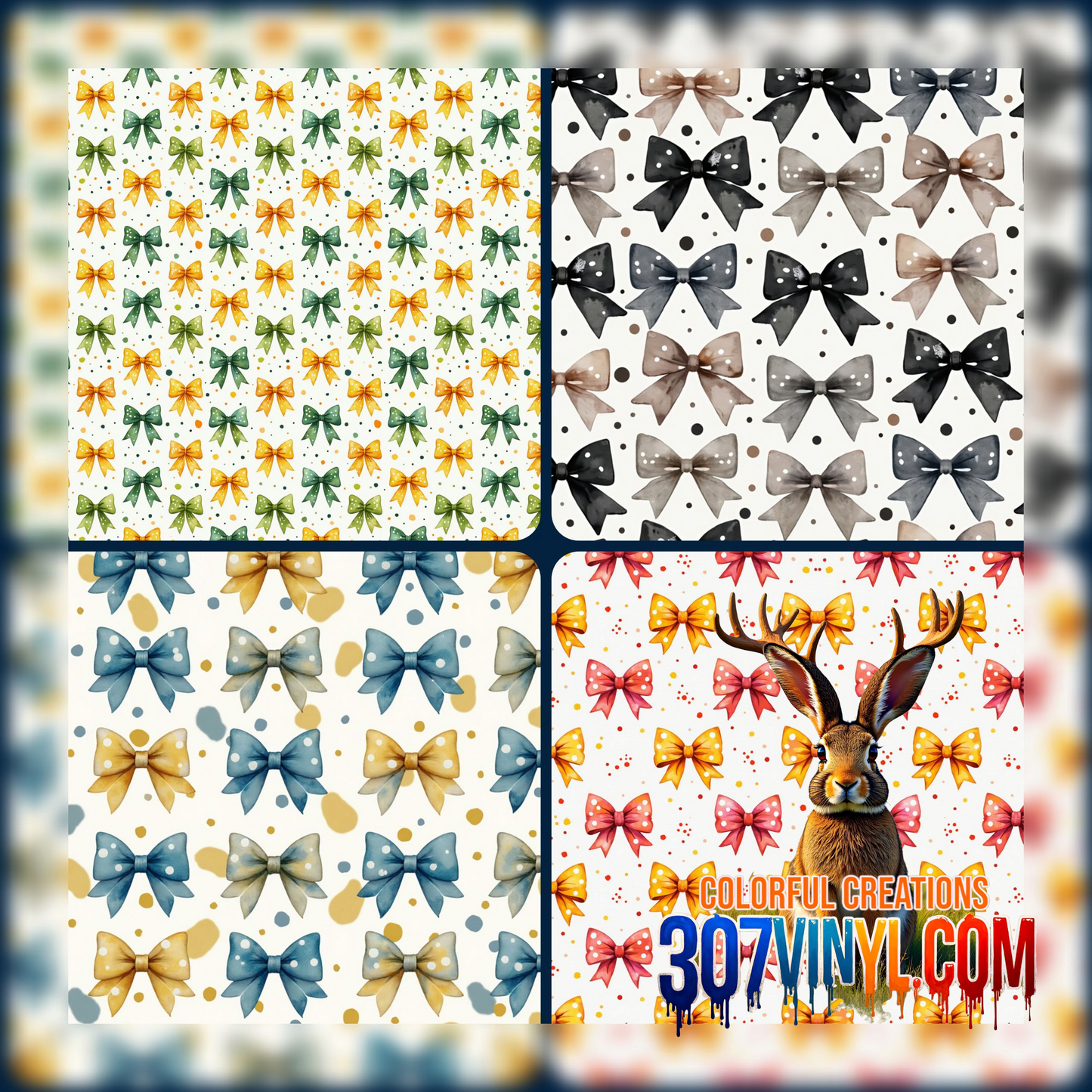 Bows 4 Pack Pattern Vinyl