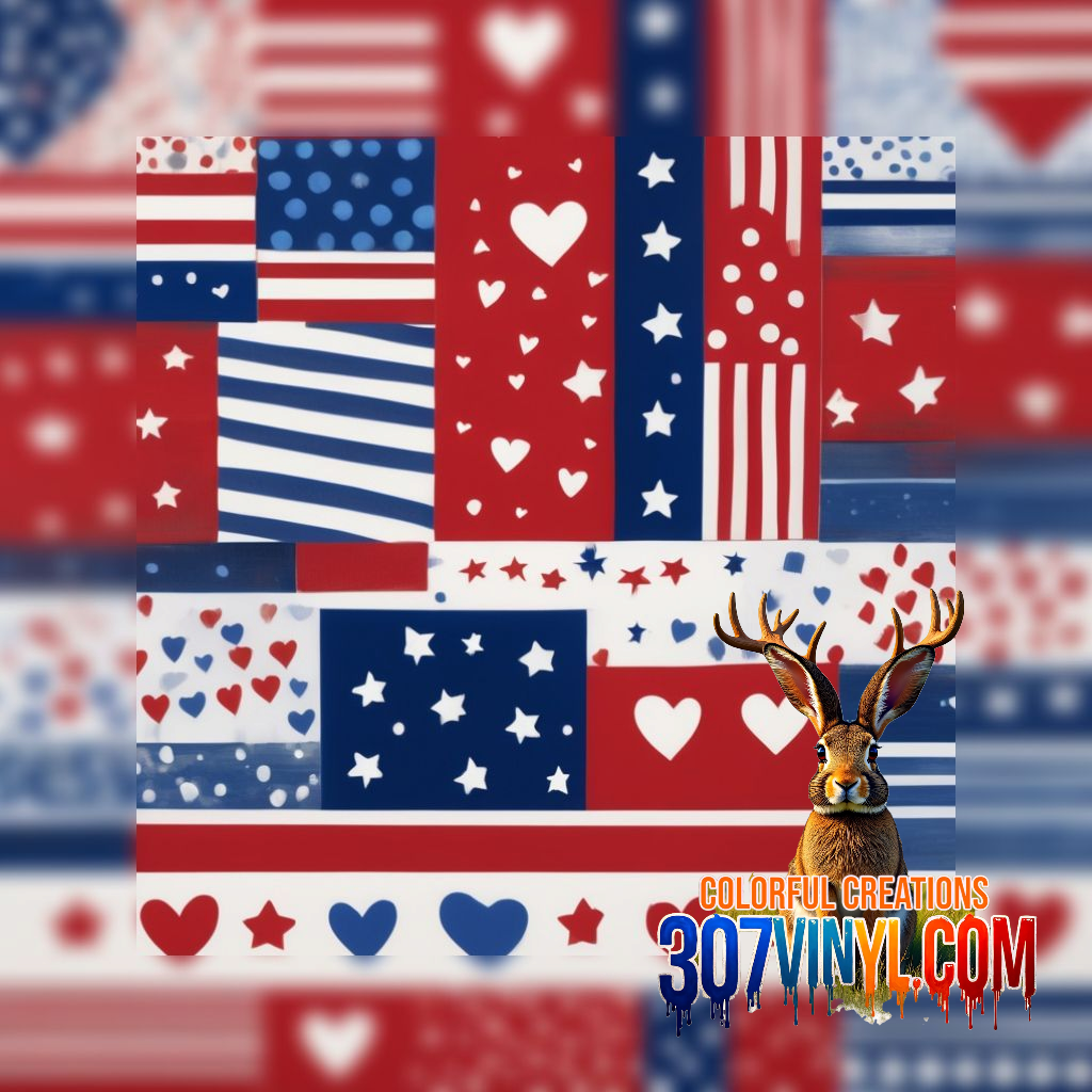 Red, White & Blue 4 Pack Pattern Vinyl