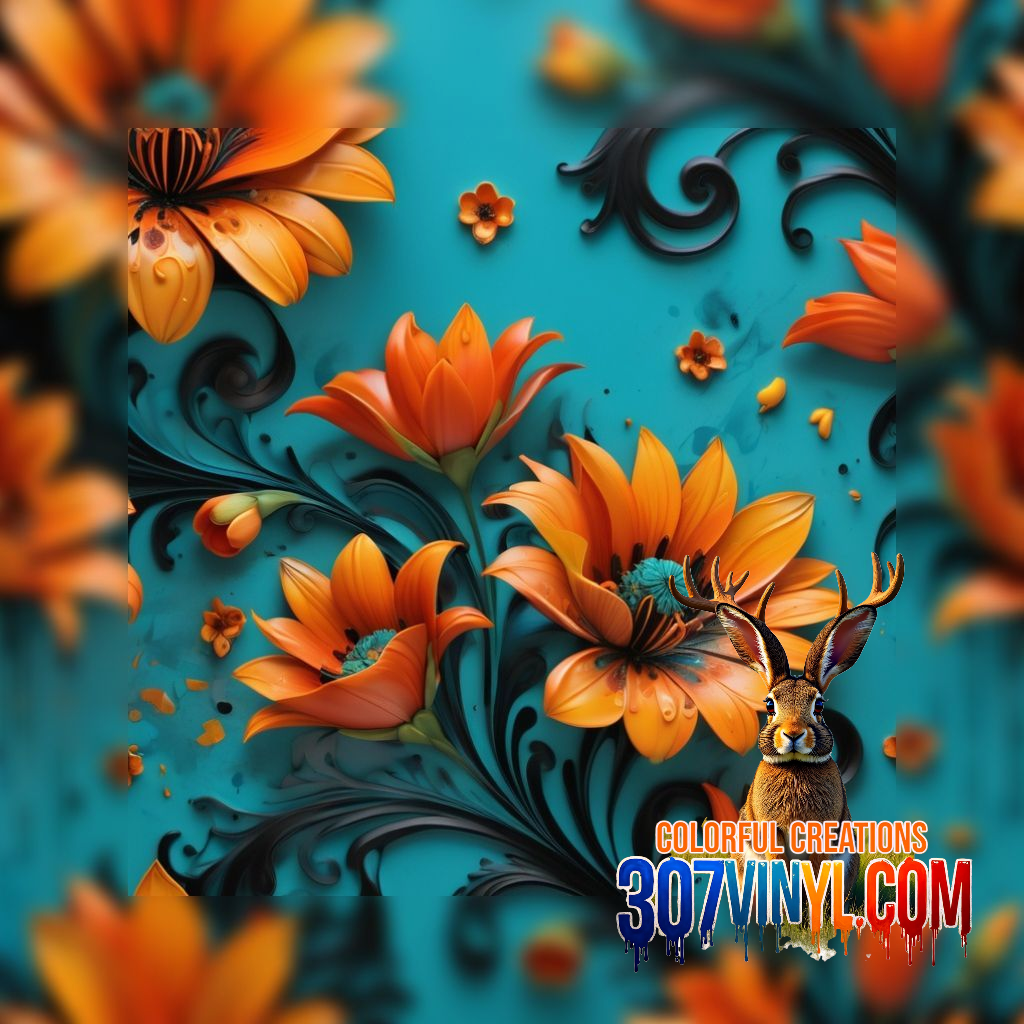 Orange Lilly 4 Pack Pattern Vinyl