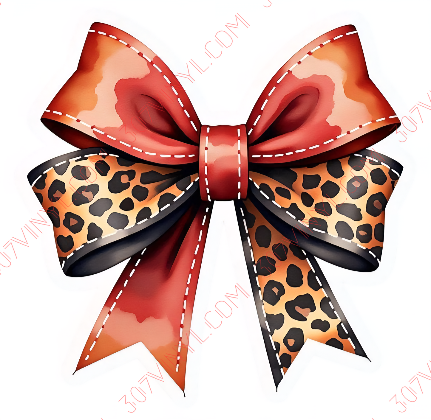 Leopard Print Bow UV DTF