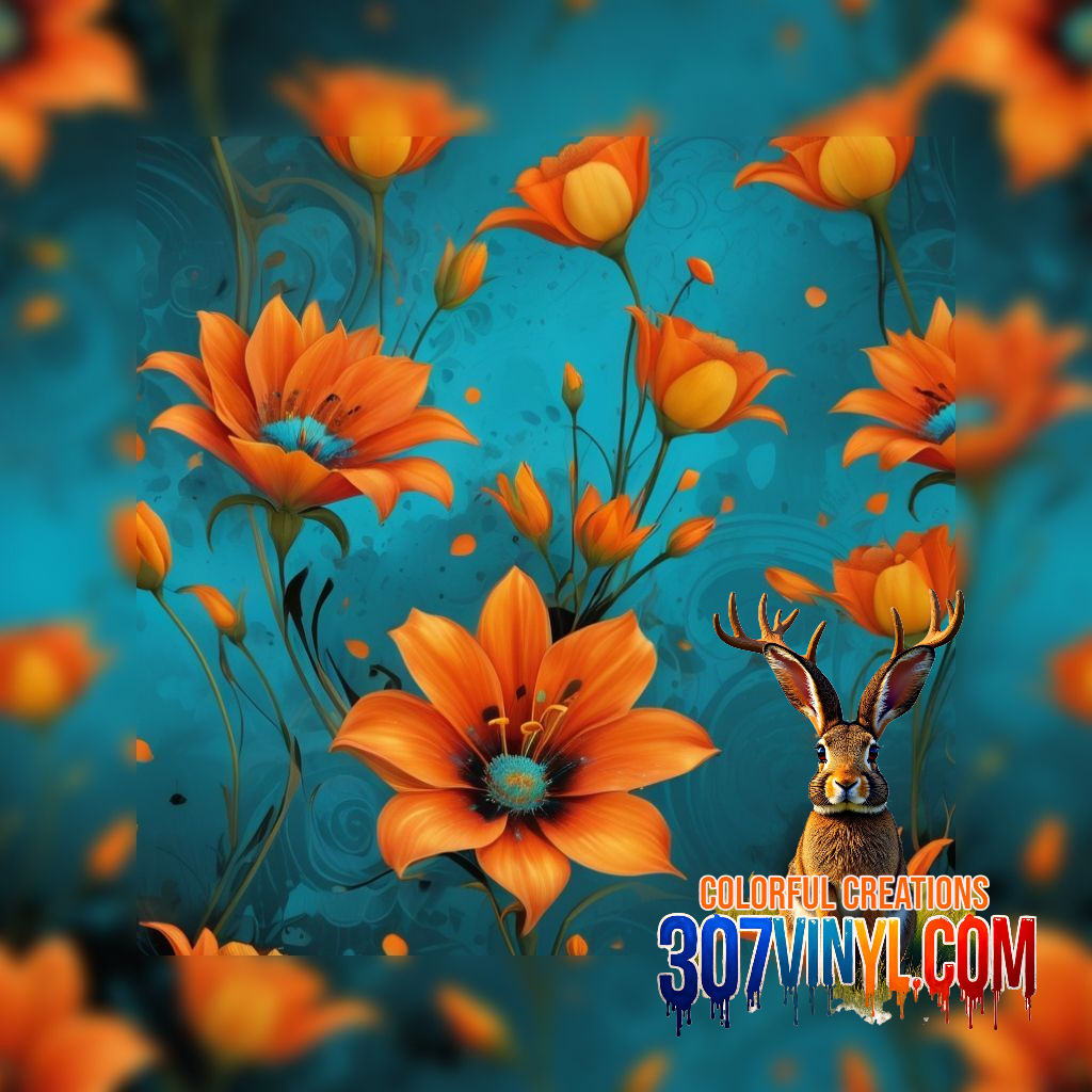 Orange Lilly 4 Pack Pattern Vinyl