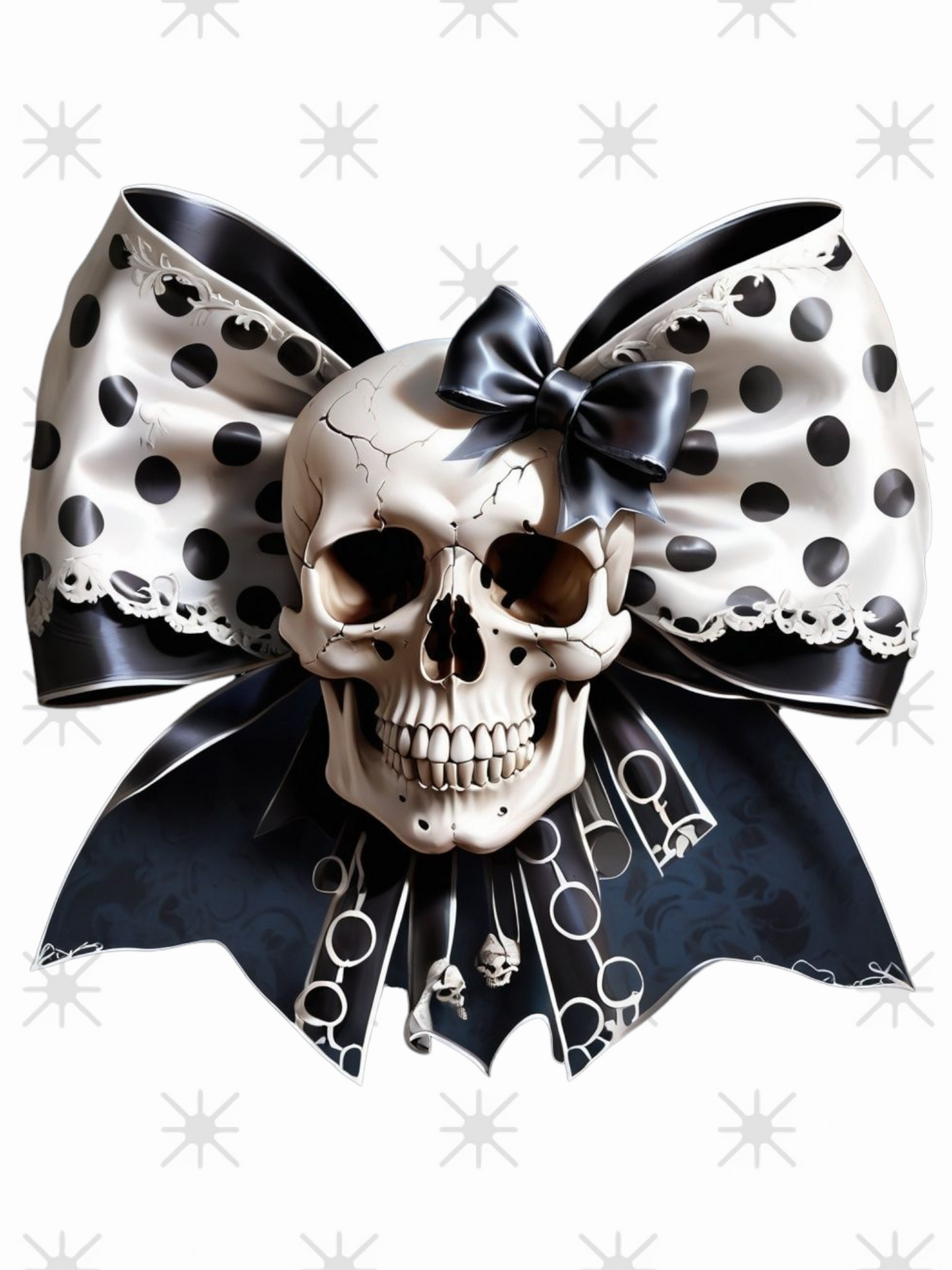 Skull & Lace Bow UV DTF