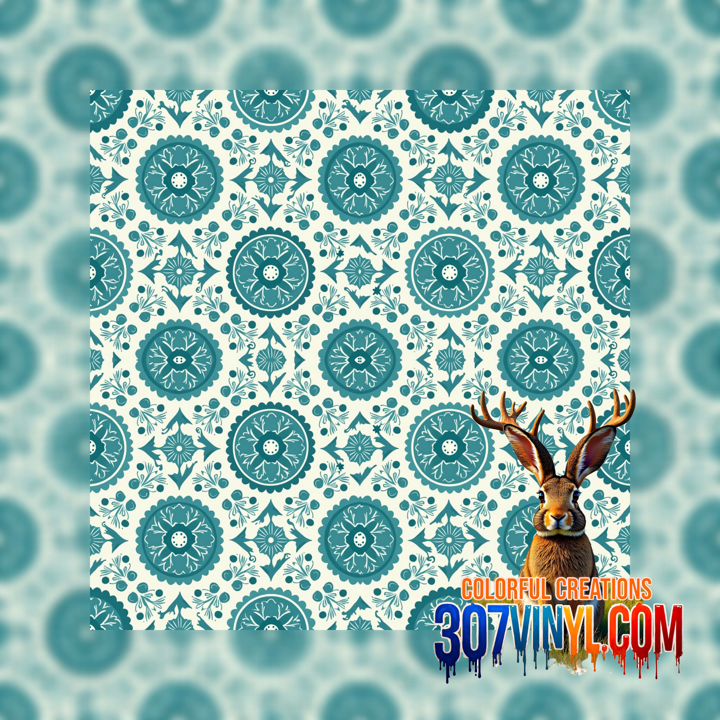 Teal 4 Pack Pattern Vinyl