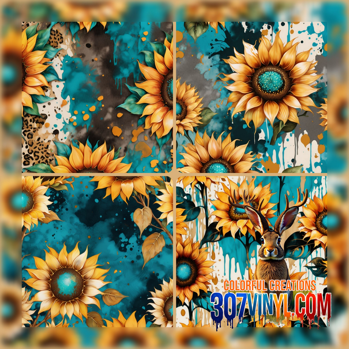 Sunflower 4 Pack Pattern Vinyl