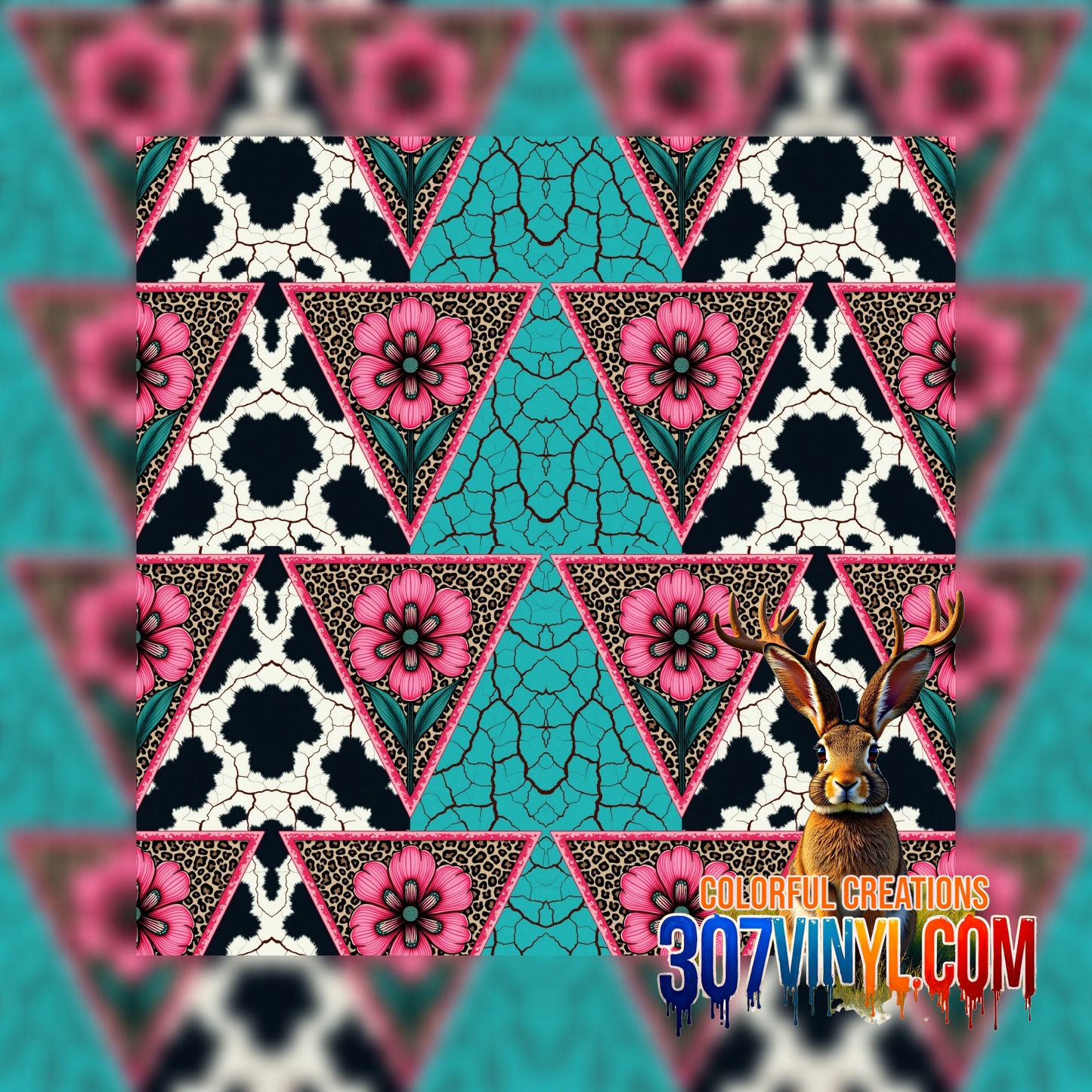 Geometric Cowgirl Pattern Vinyl