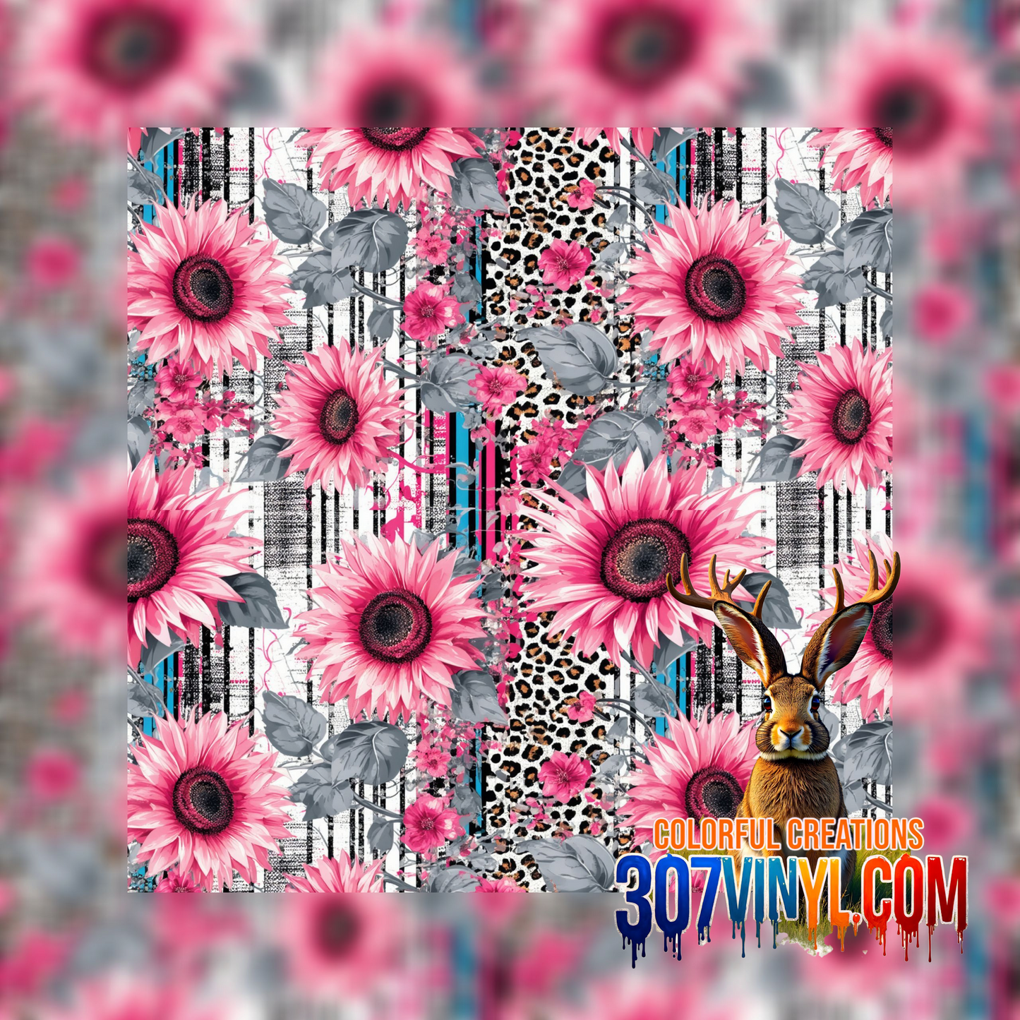 Shabby Chic Sunflowers Pattern Vinyl