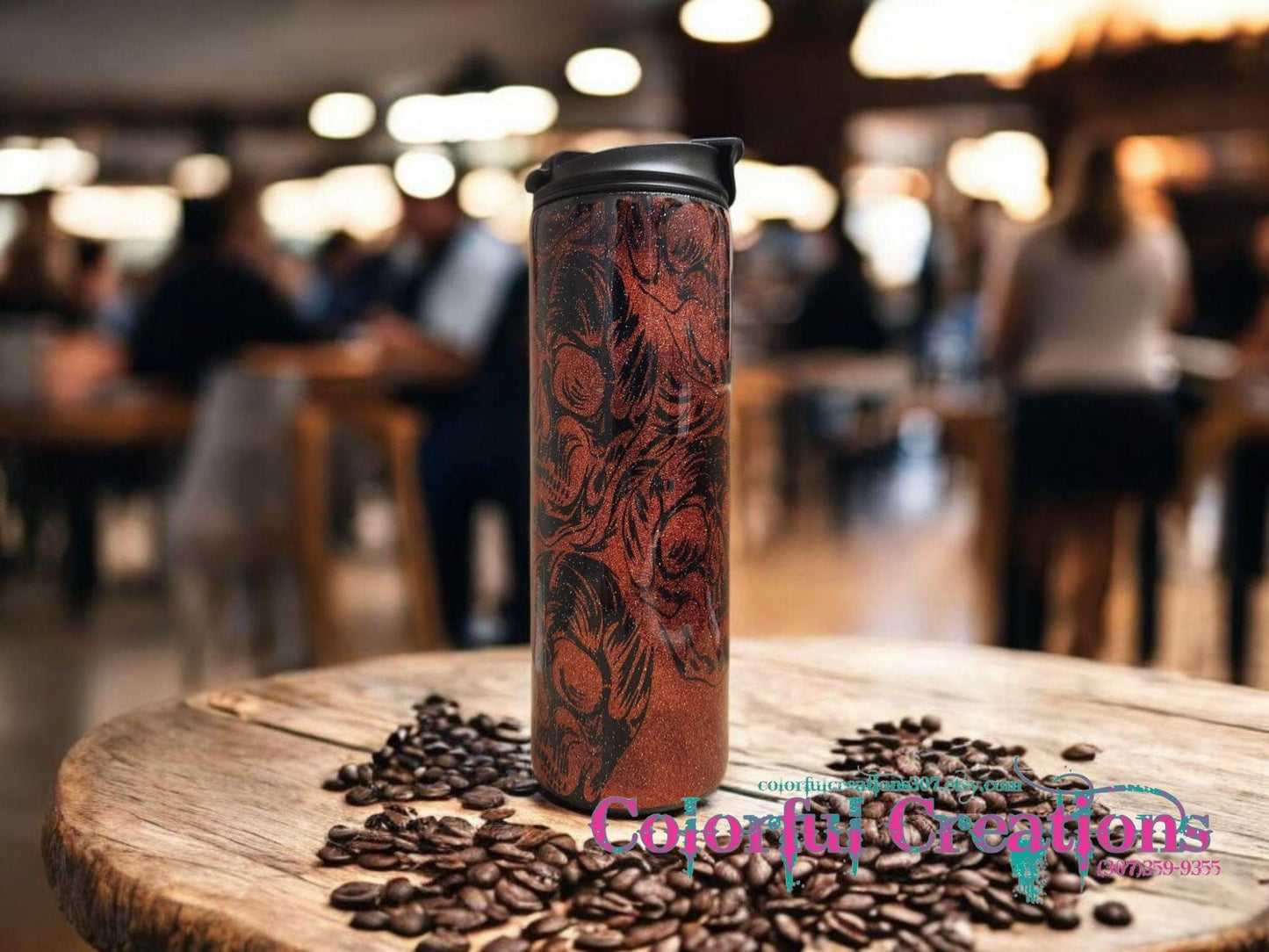 18oz Glitter Skull Tumbler WYSIWYG