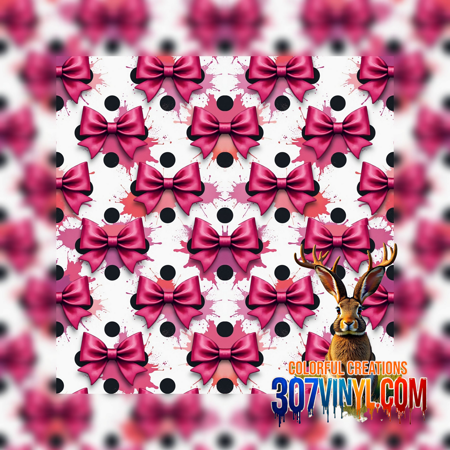 Dots & Bows Pink Pattern Vinyl