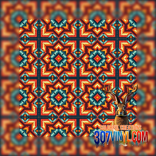 Beaded Native American Pattern Vinyl