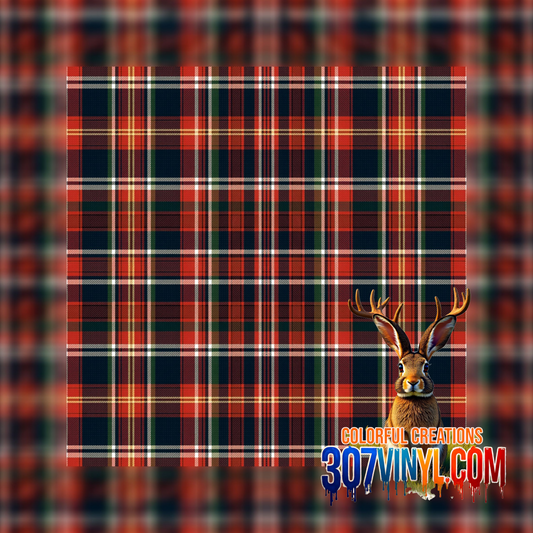 Red Plaid Pattern Vinyl