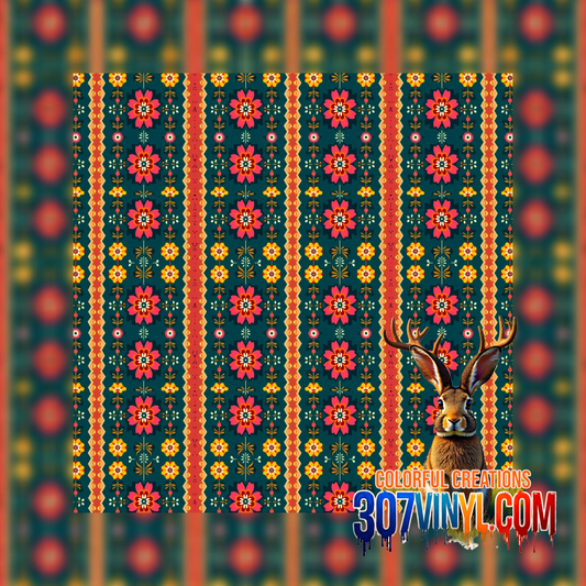 Floral Plaid Pattern Vinyl