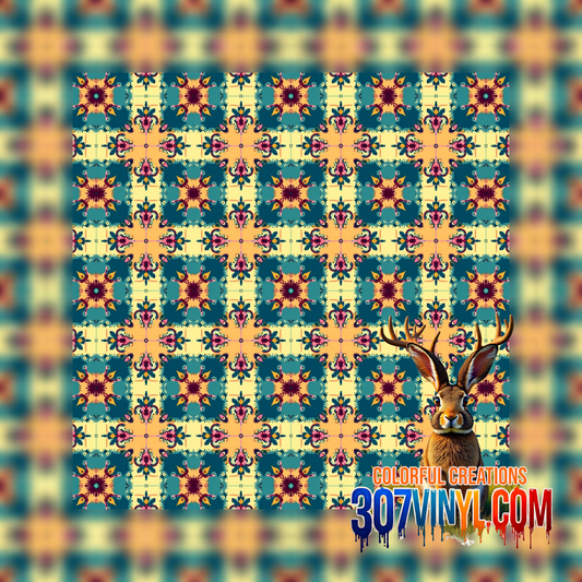 Floral Plaid Pattern Vinyl