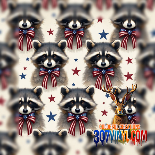Patriotic Trash Panda Print Pattern Vinyl