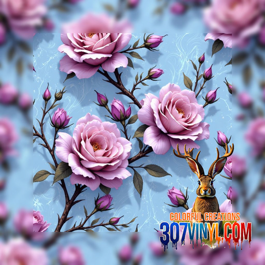 Purple Rose Pattern Vinyl