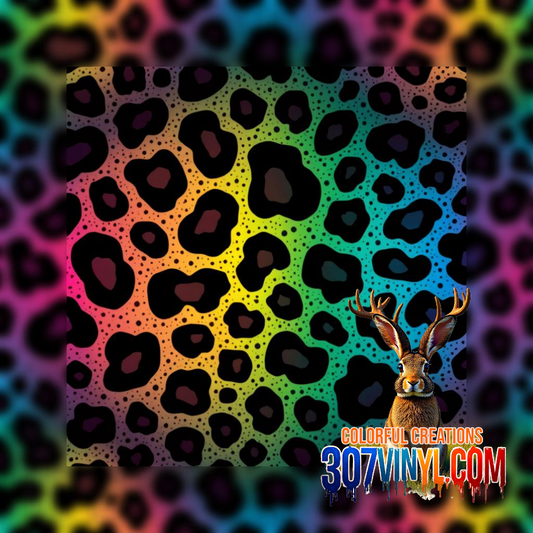 Rainbow Cheetah Pattern Vinyl