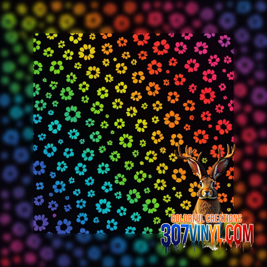 Rainbow Daisies Pattern Vinyl