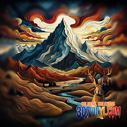Mountain Scenery Clear Cast Vinyl