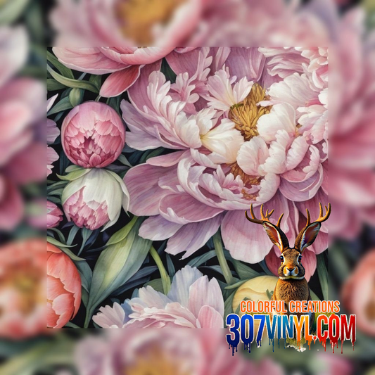 Pink Watercolor Floral Pattern Vinyl
