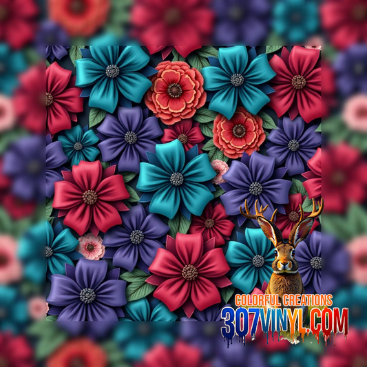 Ribbon Floral Pattern Vinyl