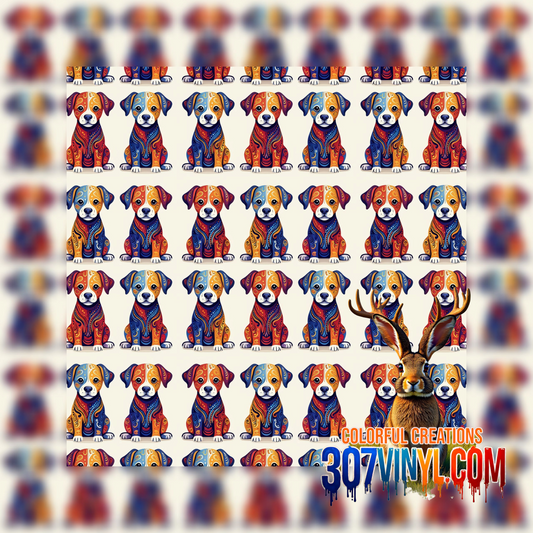 Watercolor Dog Pattern Vinyl