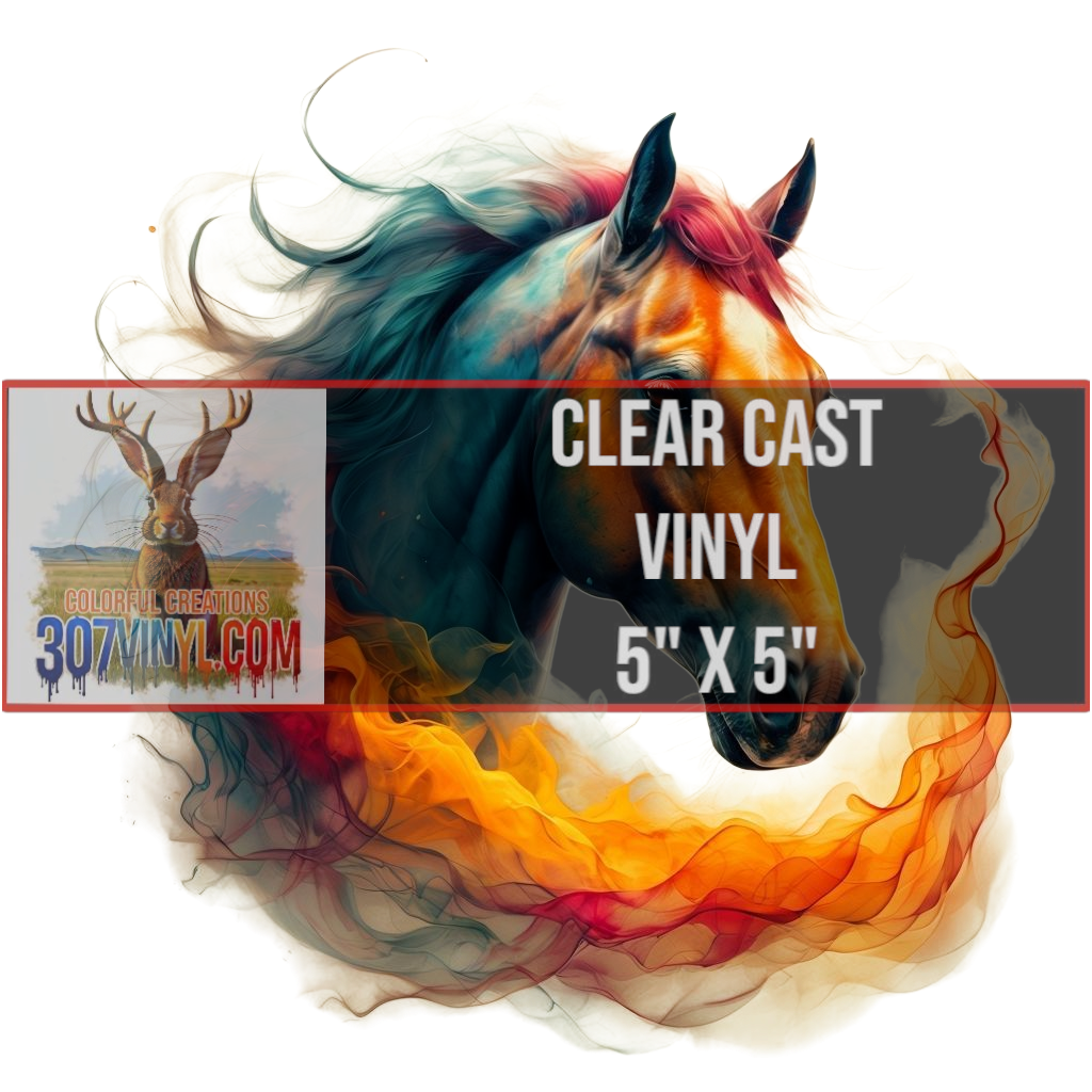 Watercolor Horse Clear Cast Vinyl