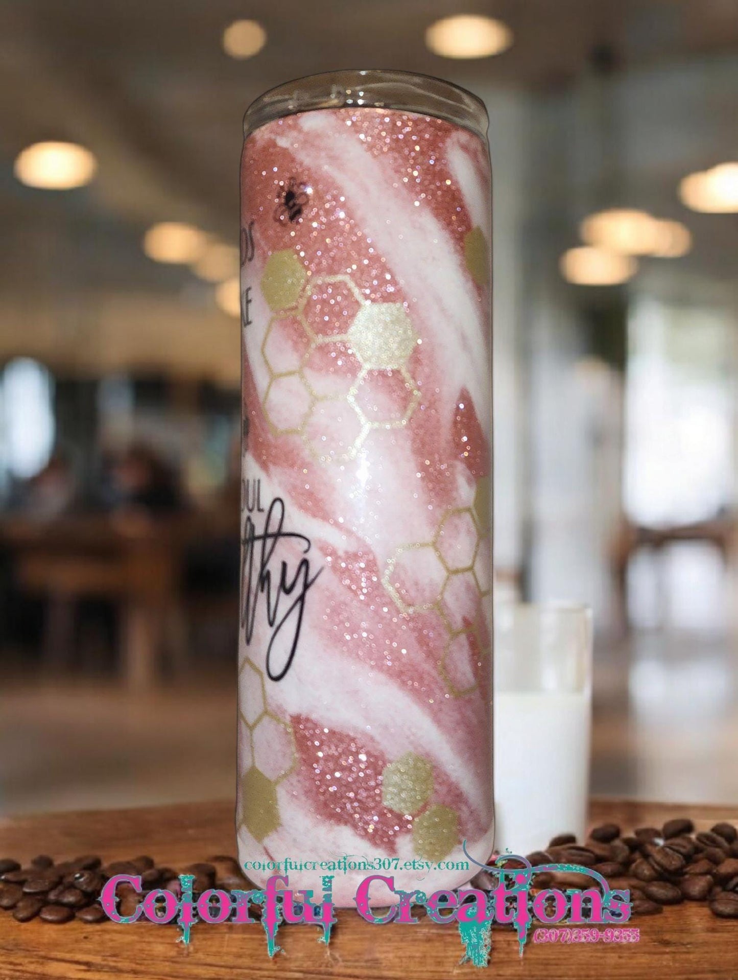 20oz KIND WORDS Epoxy Tumbler WYSIWYG (dent)