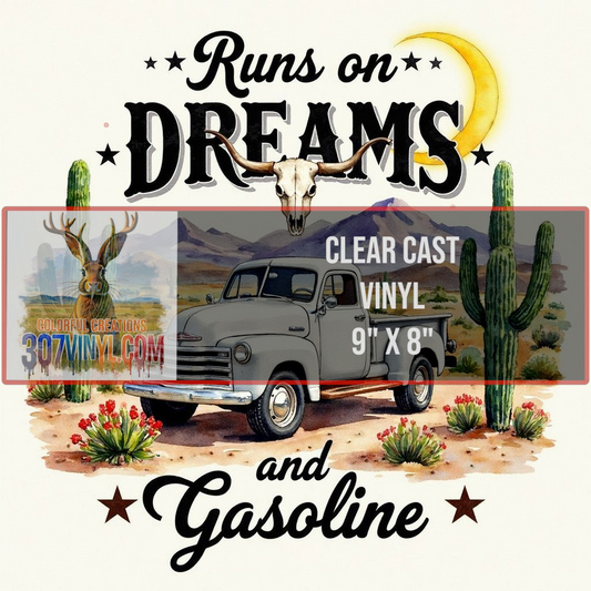 Watercolor Dreams & Gasoline Clear Cast Vinyl