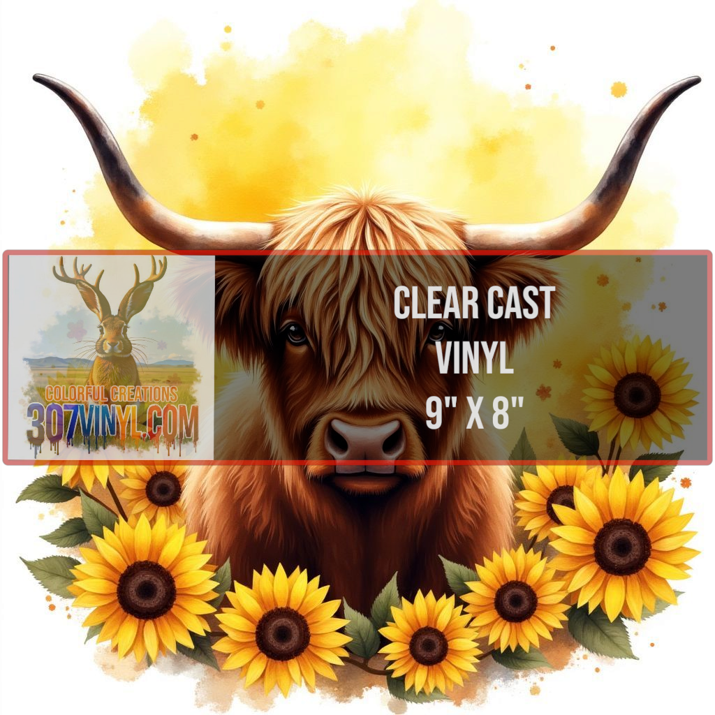 Highland Cow Clear Cast Vinyl