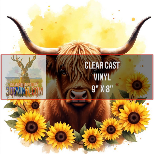Highland Cow Clear Cast Vinyl
