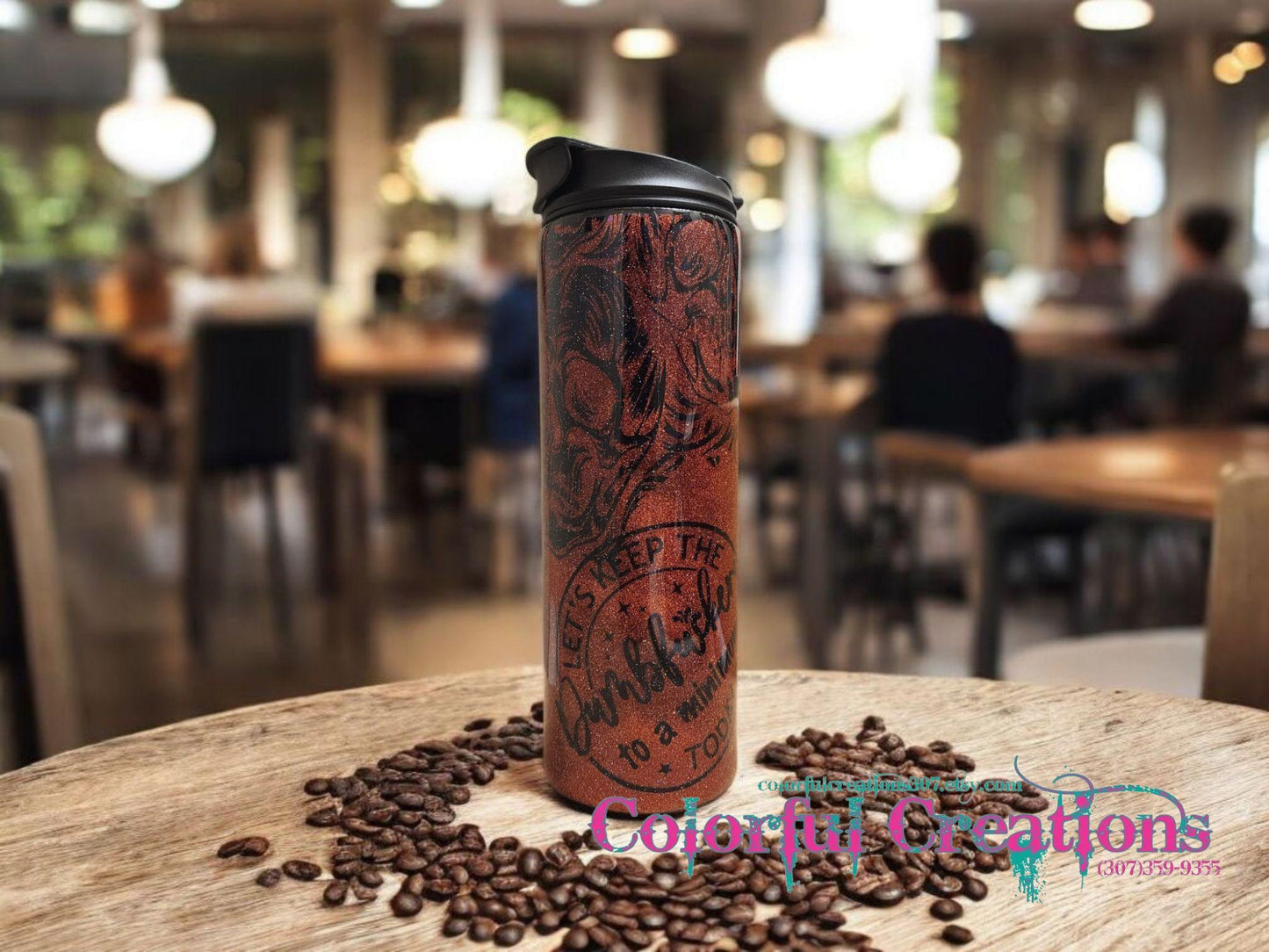 18oz Glitter Skull Tumbler WYSIWYG