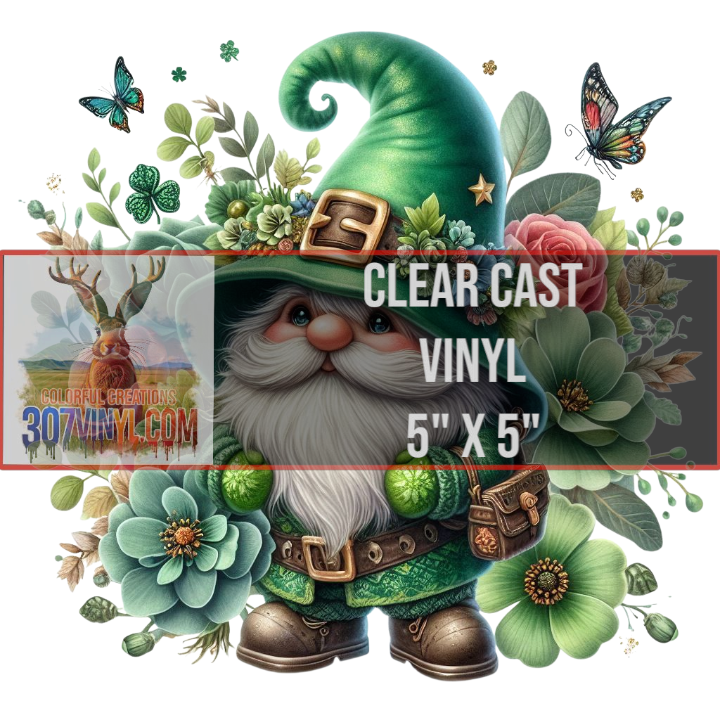 St Patty's Gnome Clear Cast Vinyl
