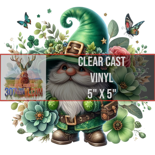 St Patty's Gnome Clear Cast Vinyl