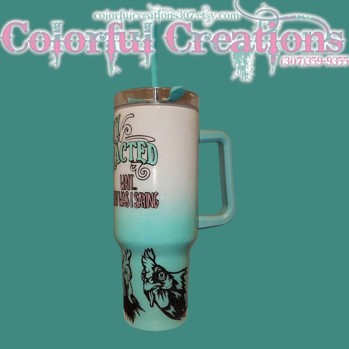 40oz EASILY Distracted Epoxy Tumbler WYSIWYG