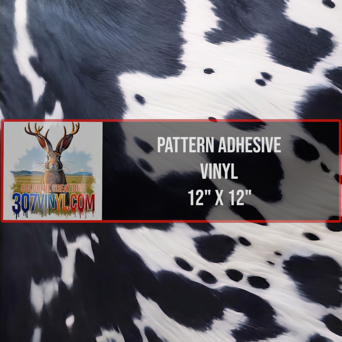 B&W Cow Print Pattern Vinyl 0075