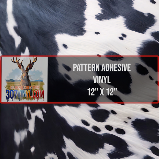B&W Cow Print Pattern Vinyl 0075