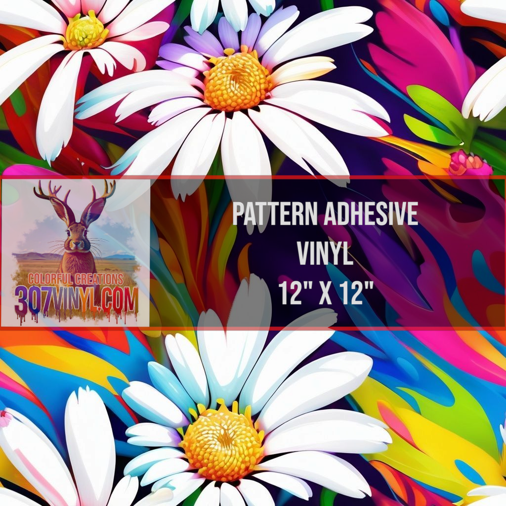 Neon Floral Pattern Vinyl