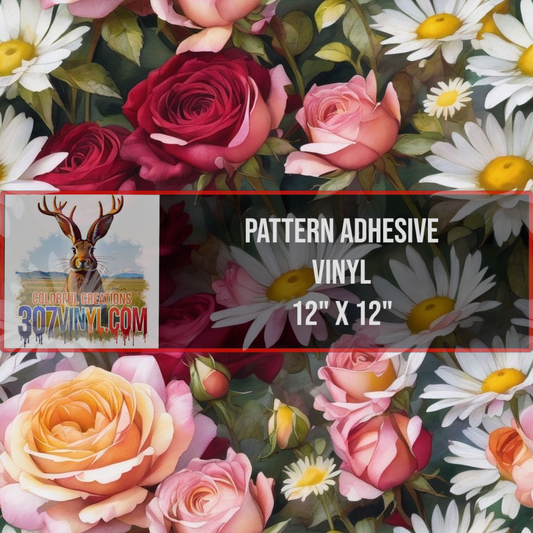 Roses & Daisies Pattern Vinyl