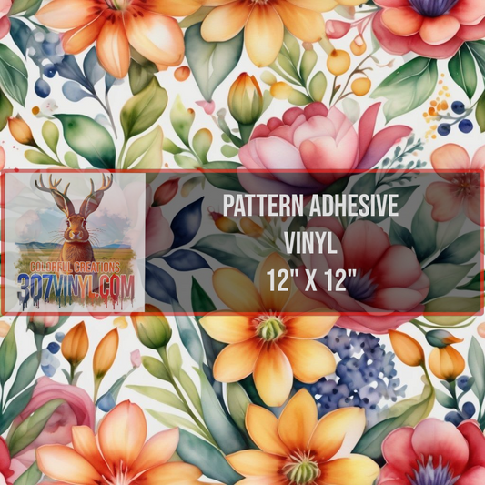 Watercolor Floral Pattern Vinyl