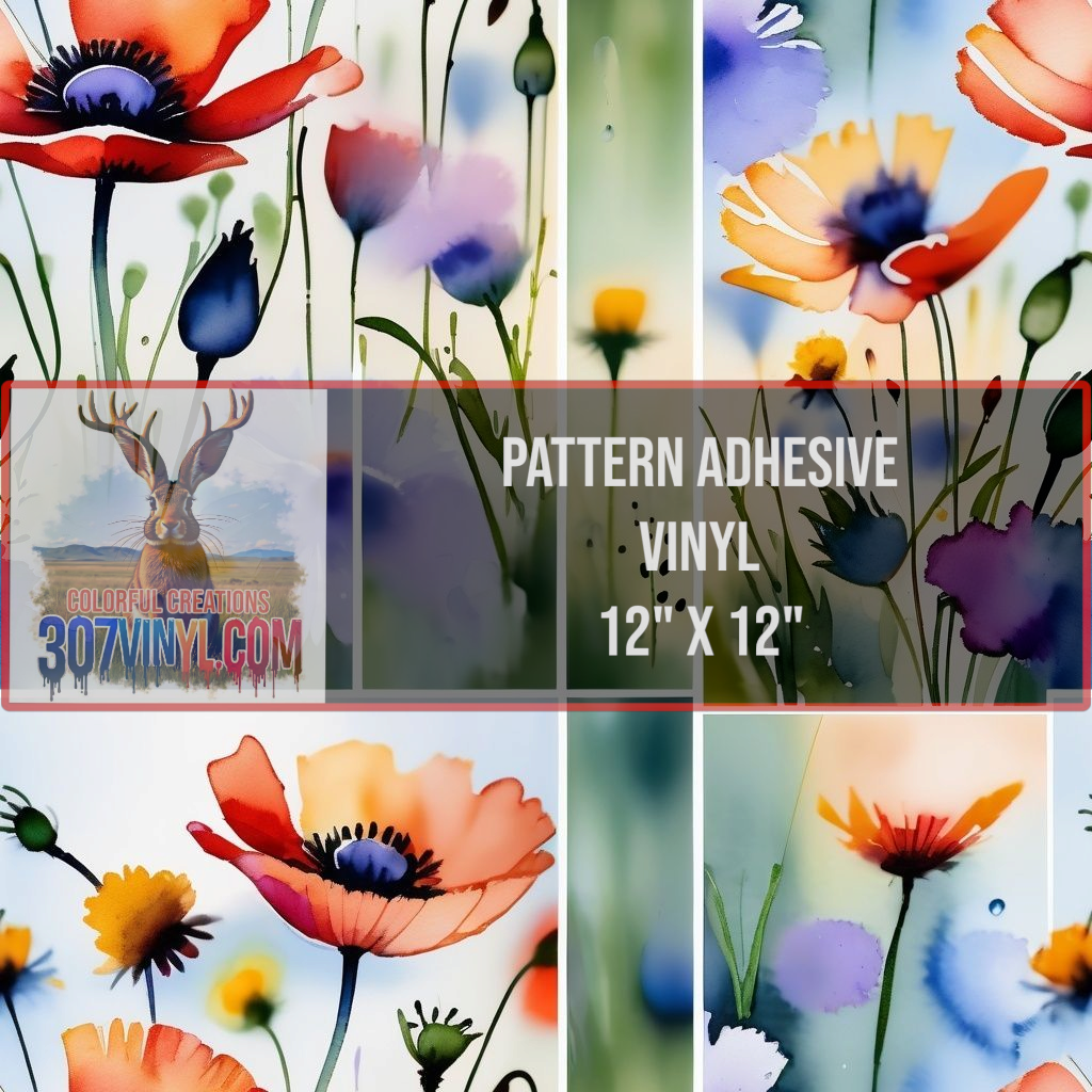Block Floral Pattern Vinyl