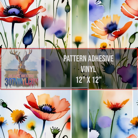 Block Floral Pattern Vinyl