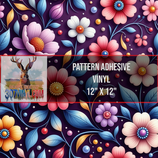 Digital Floral Pattern Vinyl