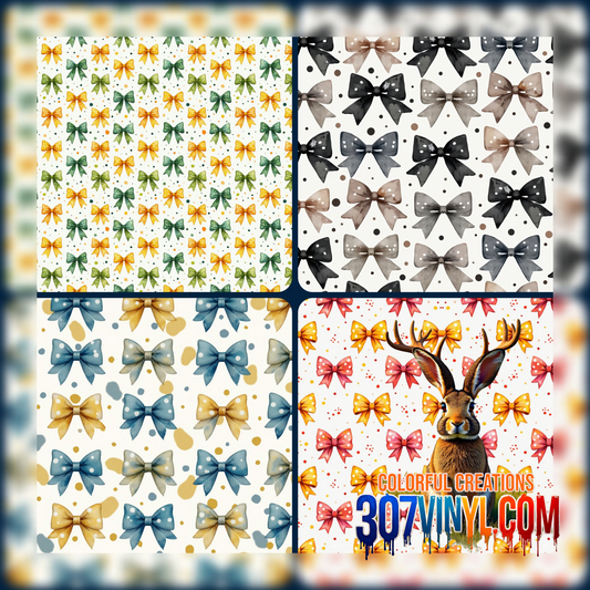 Bows 4 Pack Pattern Vinyl