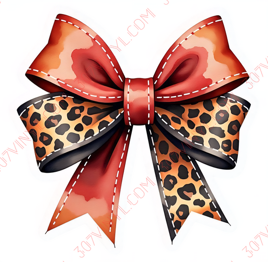 Leopard Print Bow UV DTF