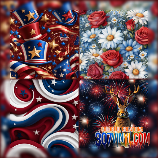 Patriotic 4 Pack Pattern Vinyl