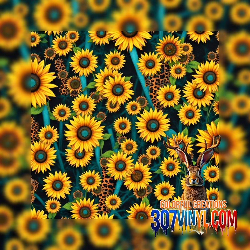 Shabby Chic Sunflower Pattern Vinyl